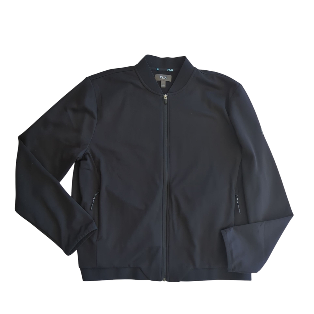 FLX  Stand Up Collar Full-Zip Performance Jacket XL Black Soft Inside Zip Pocket
